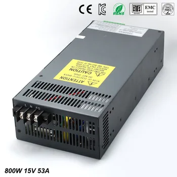 DC Power Supply 15V 53A 800w Led Driver Transformer 110V 240V AC to DC15V Power Adapter for strip lamp CNC CCTV
DC Power Supply 15V 53A 800w Led Driver Transformer 110V 240V AC to DC15V Power Adapter for strip lamp CNC CCTV