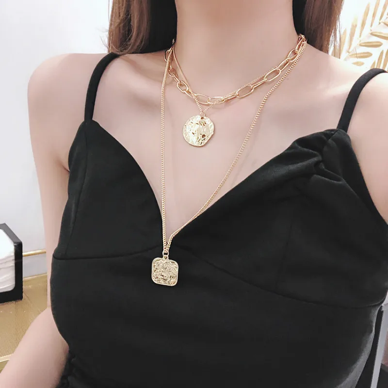 SHIFEEL New Fashion Europe&America Sweater chain Queen Temperament Women's Double layer Geometry Sequins Multilayer Necklace
SHIFEEL New Fashion Europe&America Sweater chain Queen Temperament Women's Double layer Geometry Sequins Multilayer Necklace
