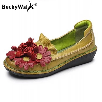 BeckyWalk Comfortable Walking Shoes Woman Spring Autumn Genuine Leather Flowers Flats Shoes Women Soft Sole Ladies Shoes WSH2948
BeckyWalk Comfortable Walking Shoes Woman Spring Autumn Genuine Leather Flowers Flats Shoes Women Soft Sole Ladies Shoes WSH2948