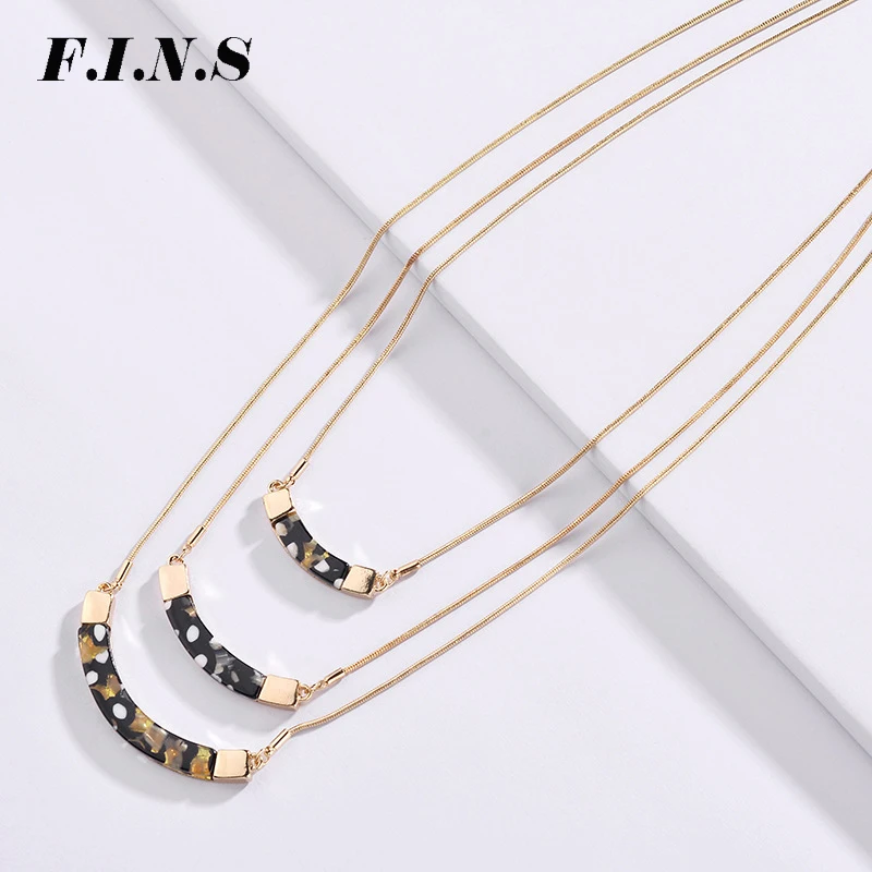 F.I.N.S 2019 Fashion Long Necklace Snake Chain Lucite Acetate Acrylic 3 Layered Geometric Mosaic Pendants Necklaces for Women
F.I.N.S 2019 Fashion Long Necklace Snake Chain Lucite Acetate Acrylic 3 Layered Geometric Mosaic Pendants Necklaces for Women