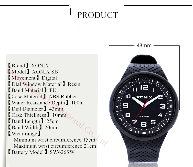 TOP Fashion Mens Watches Top Brand Luxury Sports Watches Waterproof 100M Quartz Watch Swimming Diving Hand Clock Montre Homme