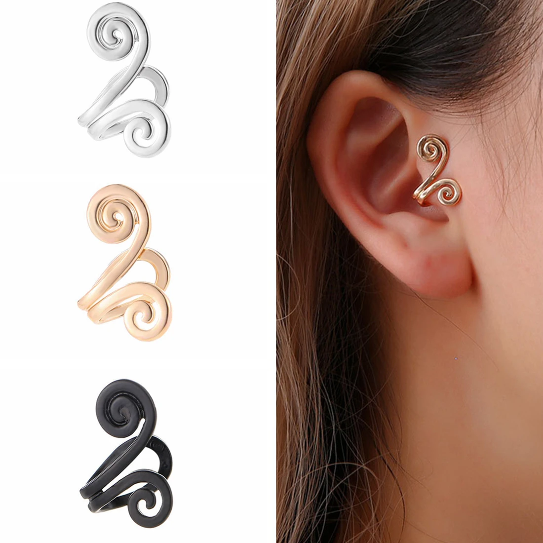 Hot Selling Unisex 3 Color Cartilage Clip-On Earrings Non-Piercing Ear Cuff Wrap Ear Clip For Women Fashion Earrings
Hot Selling Unisex 3 Color Cartilage Clip-On Earrings Non-Piercing Ear Cuff Wrap Ear Clip For Women Fashion Earrings