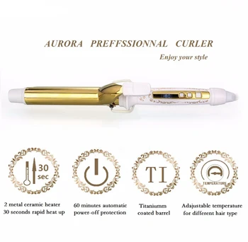 Perfessional Aurora Hair Curler LCD Display Glod Ceramic Styling Tool Curling Irons Wand Hair Styling Tools Electric Curlers
Perfessional Aurora Hair Curler LCD Display Glod Ceramic Styling Tool Curling Irons Wand Hair Styling Tools Electric Curlers