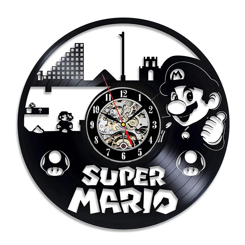 Super Mario Game Vinyl Record Wall Clock Modern Design Play Room 3D Hanging Clock Wall Watch Art Home Decor Gifts for Children
Super Mario Game Vinyl Record Wall Clock Modern Design Play Room 3D Hanging Clock Wall Watch Art Home Decor Gifts for Children