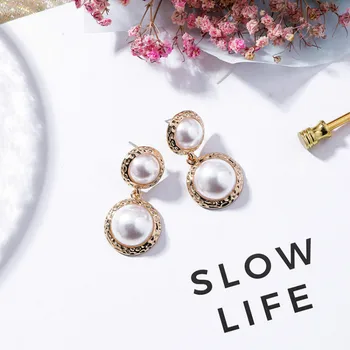 Classic Simulated-pearl Round Women Dangle Earrings Retro Pearl Geometric Earrings For Women Drops Earrings
Classic Simulated-pearl Round Women Dangle Earrings Retro Pearl Geometric Earrings For Women Drops Earrings