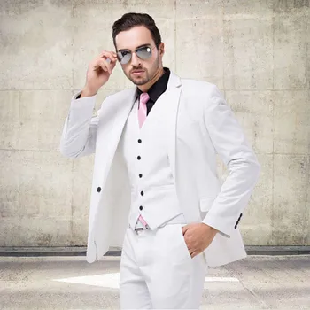 White Mens Suit Formal Men Business Suit Set Men Wedding Suit Groomsmen Tuxedos (jacket+pants+vest)
White Mens Suit Formal Men Business Suit Set Men Wedding Suit Groomsmen Tuxedos (jacket+pants+vest)