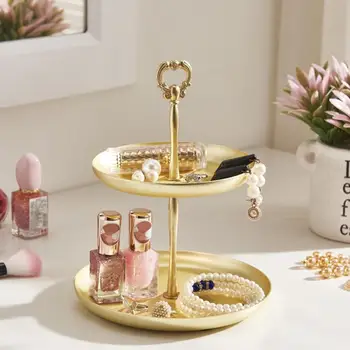 New Two-tier Golden Jewelry Tray Serving Plate Metal Tray Food Storage Ornaments Necklace Ring Earring Tray Home Decoration
New Two-tier Golden Jewelry Tray Serving Plate Metal Tray Food Storage Ornaments Necklace Ring Earring Tray Home Decoration