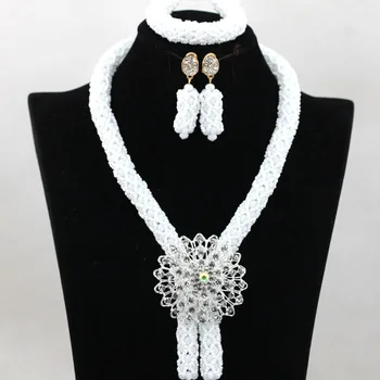 Amazing White African Wedding Beads Jewelry Set Handmade Nigerian Custom Party Bride Jewelry Accessories Free Shipping QW230
Amazing White African Wedding Beads Jewelry Set Handmade Nigerian Custom Party Bride Jewelry Accessories Free Shipping QW230