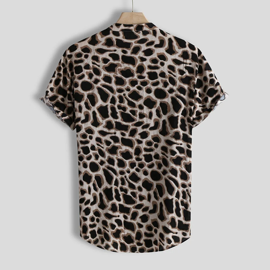 Summer Mens Beach Hawaiian Shirt Tropical Summer Lump Chest Pocket Short Sleeve Leopard Print Shirt Men Casual Loose Shirts
Summer Mens Beach Hawaiian Shirt Tropical Summer Lump Chest Pocket Short Sleeve Leopard Print Shirt Men Casual Loose Shirts