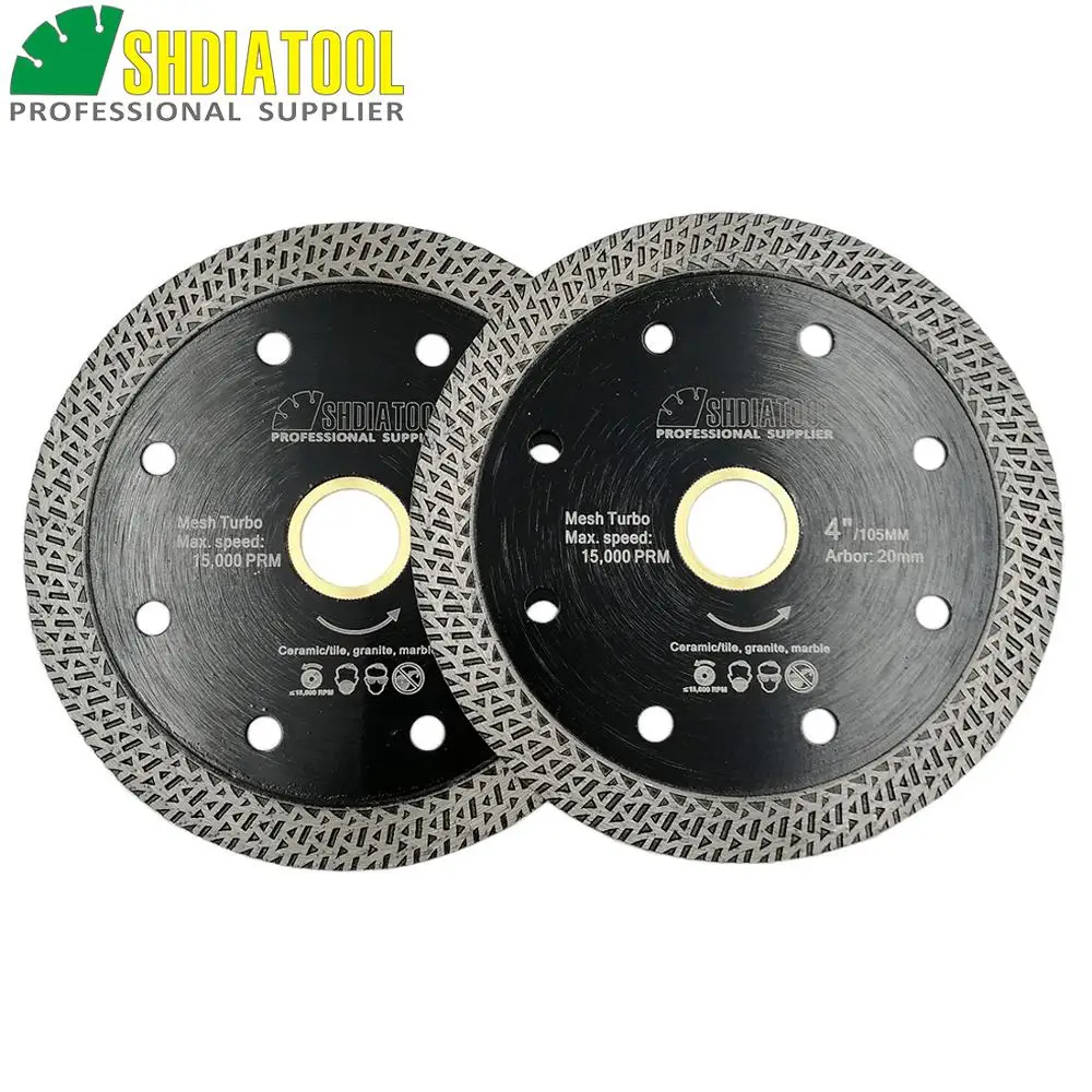 SHDIATOOL 2pcs Hot pressed sintered Mesh Turbo Diamond Saw blade Hard material Diamond Wheel Cutting Disc 105MM 115MM or 125MM
SHDIATOOL 2pcs Hot pressed sintered Mesh Turbo Diamond Saw blade Hard material Diamond Wheel Cutting Disc 105MM 115MM or 125MM