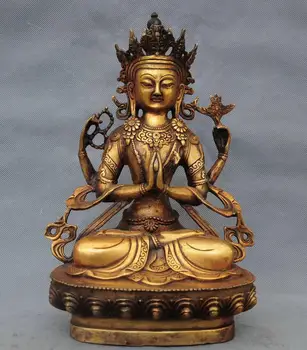 fafa880096<<12" China Tibet Buddhism Bronze Four Arm Kwan-yin Chenrizig Buddha Statue
fafa880096<<12" China Tibet Buddhism Bronze Four Arm Kwan-yin Chenrizig Buddha Statue