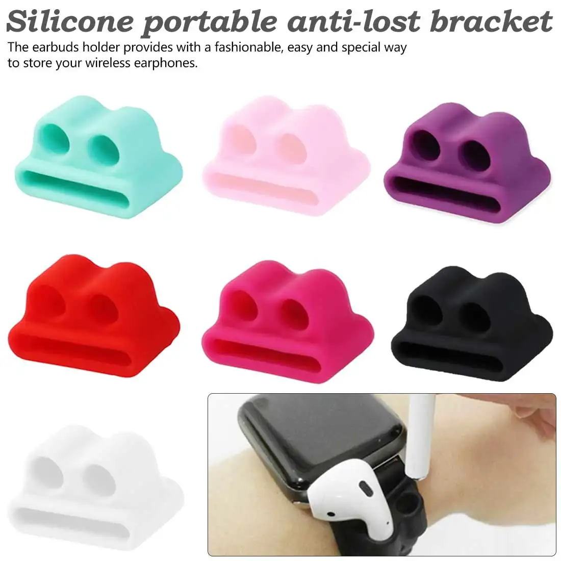 Silicone Portable Anti-Lost Holder For AirPods Holder Wireless Earphone Holder for AirPod Accessories Silicone Case
Silicone Portable Anti-Lost Holder For AirPods Holder Wireless Earphone Holder for AirPod Accessories Silicone Case