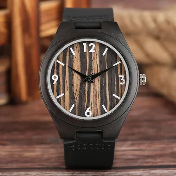 Top Brand Mens Watches Natural Wood Watch Handmade Black Ebony Quartz Wristwatch Genuine Leather Male Sports Clock Bracelet Gift
Top Brand Mens Watches Natural Wood Watch Handmade Black Ebony Quartz Wristwatch Genuine Leather Male Sports Clock Bracelet Gift