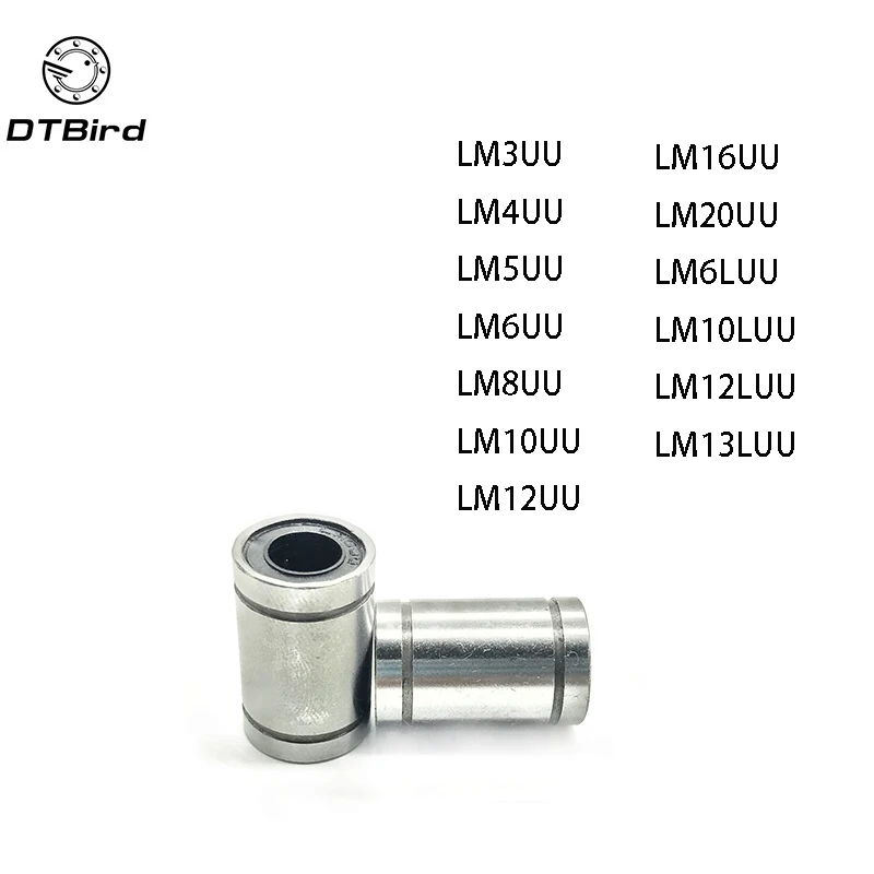 10 шт./лот LM8UU LM3/4/5/6/8/10/12/16/20UU LM6LUU LM10/12/13LUU втулка линейные подшипники для стержней