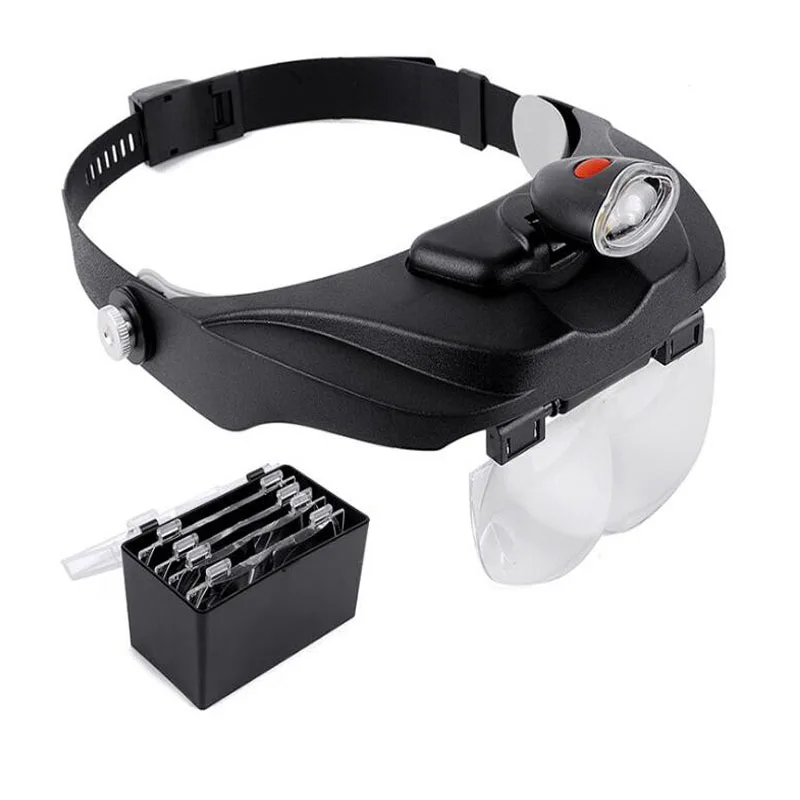 Head-Mounted Glasses Magnifier 1.2X 1.8X 2.5X 3.5X 4 Group Lens LED Lamp Magnifying Glass Binocular Repair With Magnet Magnifier
Head-Mounted Glasses Magnifier 1.2X 1.8X 2.5X 3.5X 4 Group Lens LED Lamp Magnifying Glass Binocular Repair With Magnet Magnifier