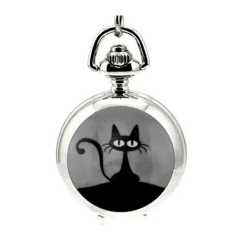 New Fashion Silver Elegant Lovely Cat with Mirror Case Quartz Pocket Watch Analog Pendant Necklace Mens Womens Gifts P36
New Fashion Silver Elegant Lovely Cat with Mirror Case Quartz Pocket Watch Analog Pendant Necklace Mens Womens Gifts P36