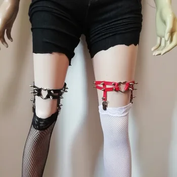 Women Punk leather Garters handmade Elastic Legring Belts Metal buckle Clips small heart stud rivet Female Stocking leg ring
Women Punk leather Garters handmade Elastic Legring Belts Metal buckle Clips small heart stud rivet Female Stocking leg ring