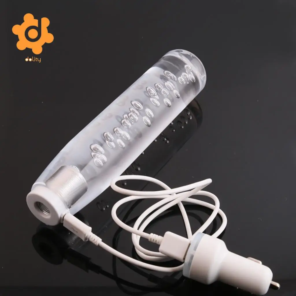 Blue LED Car Manual Gear Shift Lever Knob Head Shifter Crystal Bubble 15cm