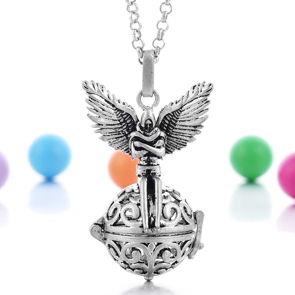 Mexico Balls Angel and Wings Necklace Pregnancy Balls With Lava Stone Locket Aromatherapy Essential Oil Diffuser Necklace VA-093
Mexico Balls Angel and Wings Necklace Pregnancy Balls With Lava Stone Locket Aromatherapy Essential Oil Diffuser Necklace VA-093
