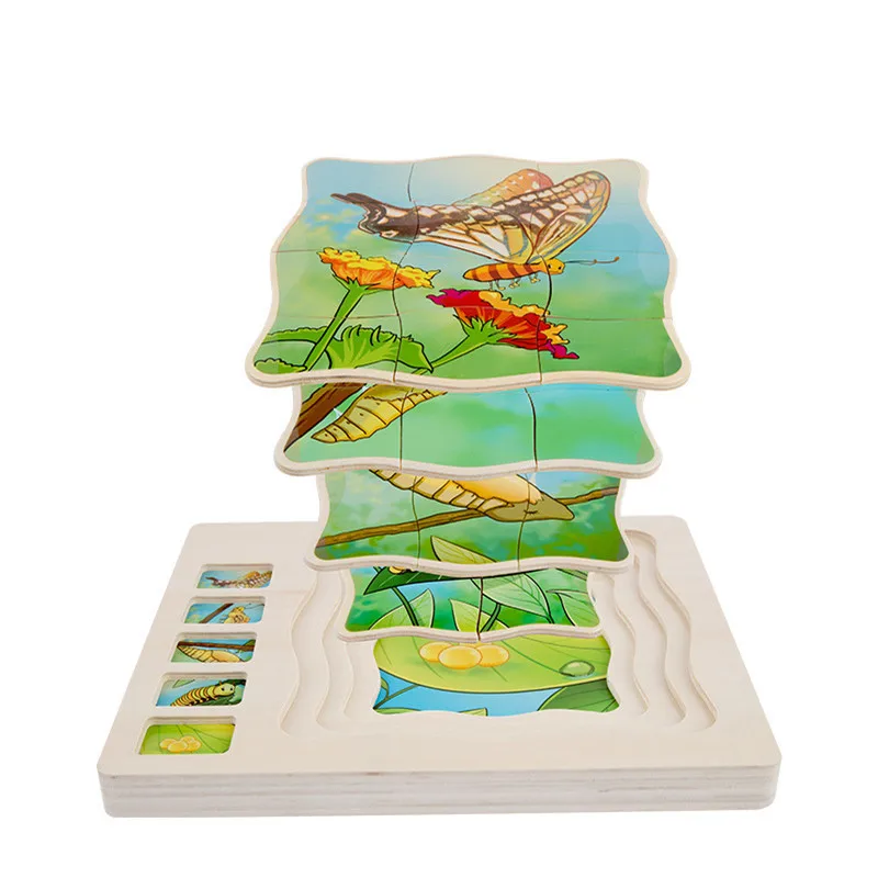 Early Childhood Education Puzzle Wooden Multi-layer Puzzle Frog Butterfly Animal Grow Designer for Children Original Fun Gifts
Early Childhood Education Puzzle Wooden Multi-layer Puzzle Frog Butterfly Animal Grow Designer for Children Original Fun Gifts