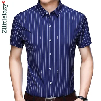 2019 summer mens shirts cotton short sleeve casual regular fit men striped shirt social dress clothing high quality jersey 6011
2019 summer mens shirts cotton short sleeve casual regular fit men striped shirt social dress clothing high quality jersey 6011