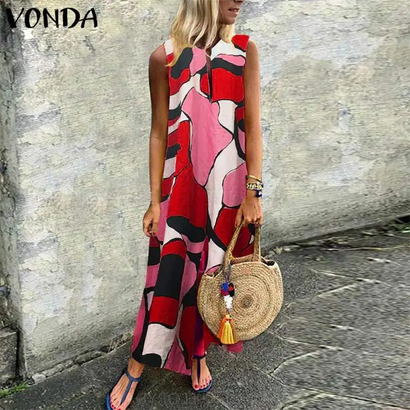 VONDA Bohemian Women Vintage Print Dress 2019 Summer Casual Loose Sexy Maix Long Dresses V Neck Sleeveless Split Vestidos S-5XL
VONDA Bohemian Women Vintage Print Dress 2019 Summer Casual Loose Sexy Maix Long Dresses V Neck Sleeveless Split Vestidos S-5XL