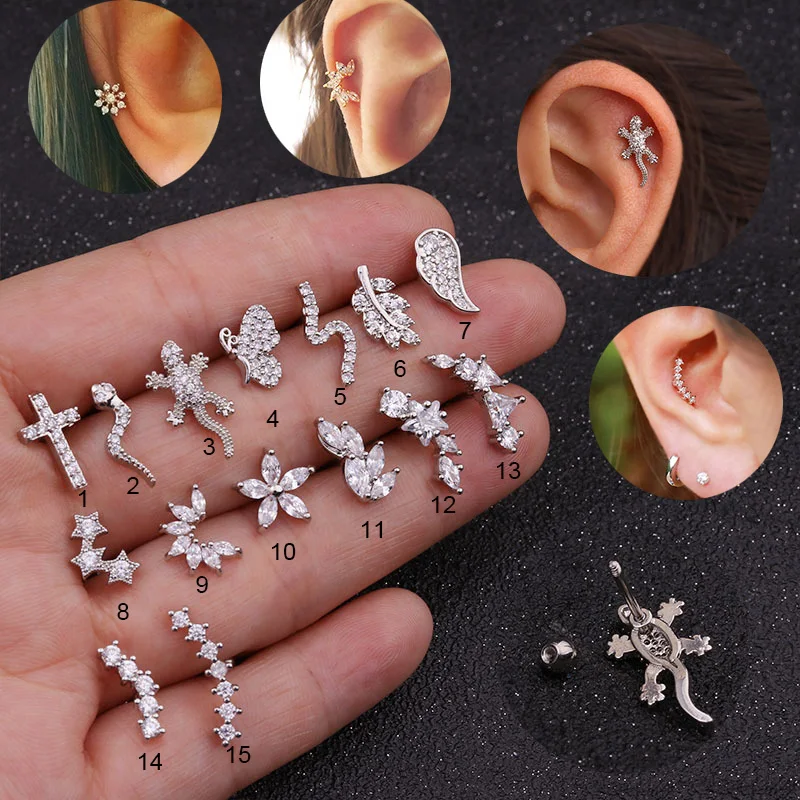 1Pc Cross Heart Flower Crown Cz Ear Studs Helix Piercing Cartilage Earring Conch Rook Tragus Stud Ear Piercing Jewelry
1Pc Cross Heart Flower Crown Cz Ear Studs Helix Piercing Cartilage Earring Conch Rook Tragus Stud Ear Piercing Jewelry