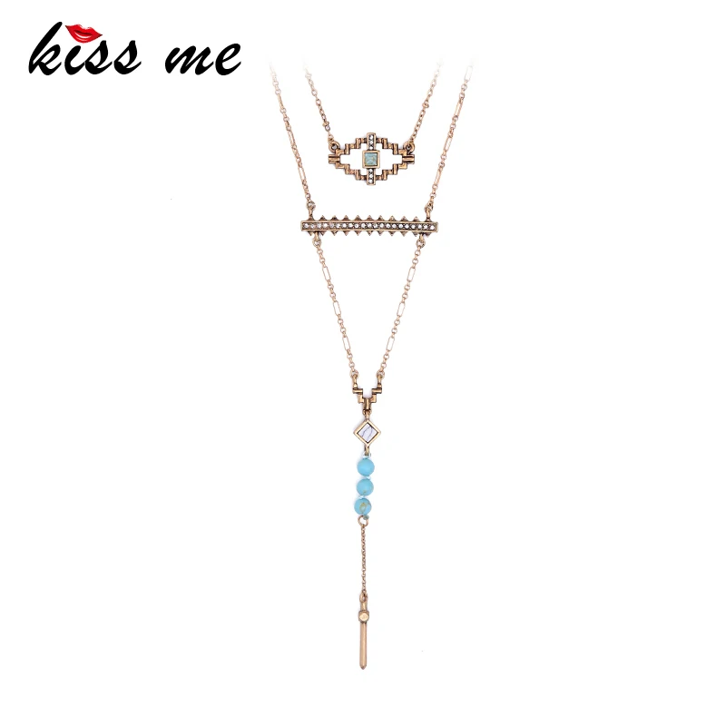 KISS ME Layered Necklace Alloy Vintage Synthetic Stone Geometric Beads Eye Pendant Necklace Fashion Jewelry
KISS ME Layered Necklace Alloy Vintage Synthetic Stone Geometric Beads Eye Pendant Necklace Fashion Jewelry