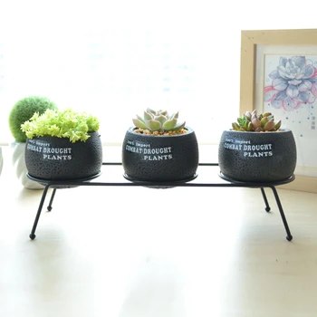Set of 3 Cement Succulent Planter Pots Round Flower Pot Black Flower Planter with Iron Metal Shelf (3 Pots + 1 Stand)
Set of 3 Cement Succulent Planter Pots Round Flower Pot Black Flower Planter with Iron Metal Shelf (3 Pots + 1 Stand)