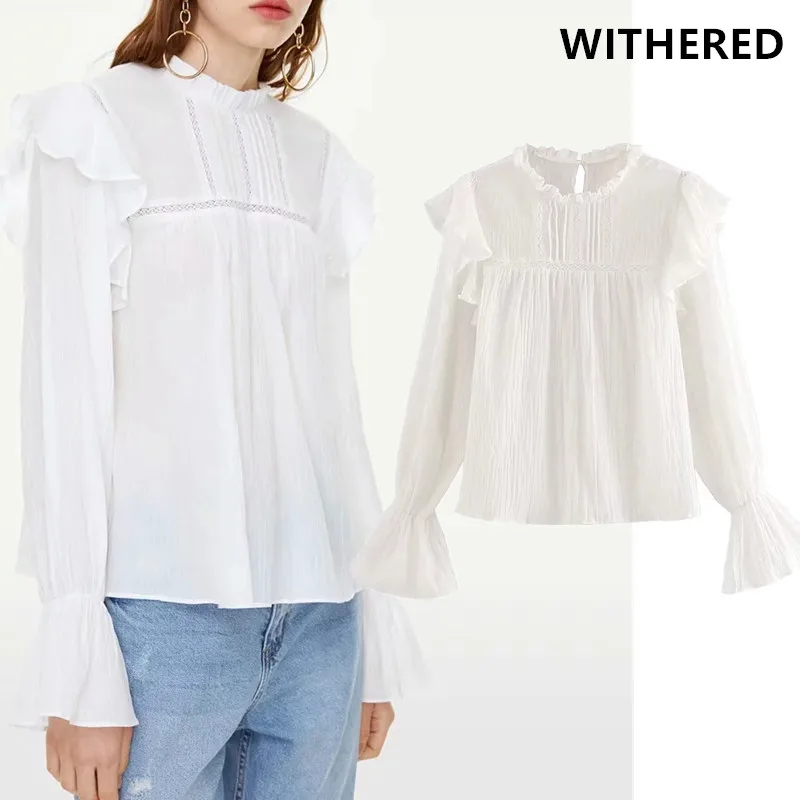 Withered new england style simple butterfly sleeve ruffles blusas mujer de moda 2019 kimono blouse women womens tops and blouses
Withered new england style simple butterfly sleeve ruffles blusas mujer de moda 2019 kimono blouse women womens tops and blouses
