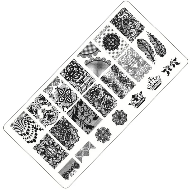 1 Sheet Lace&Flowers Series Stamping Nail Art Image Plate, 6*12cm Stainless Steel Template Polish Manicure Stencil Tools BC-03
1 Sheet Lace&Flowers Series Stamping Nail Art Image Plate, 6*12cm Stainless Steel Template Polish Manicure Stencil Tools BC-03
