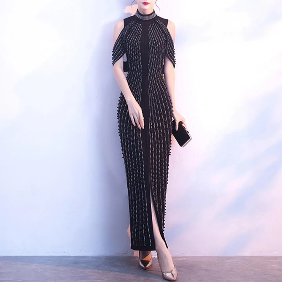 Summer New Celebrity Party Dress Women Black White Sleeveless Turtleneck Beading Sexy Night Out Dress Women Vestidos Wholesale
Summer New Celebrity Party Dress Women Black White Sleeveless Turtleneck Beading Sexy Night Out Dress Women Vestidos Wholesale