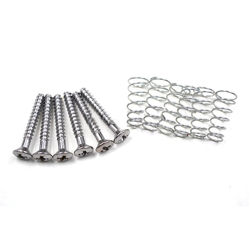 HLBY 50pcs Chrome Single Coil Pickup Screws & Adjust Height Springs For Guitar | Спорт и развлечения
