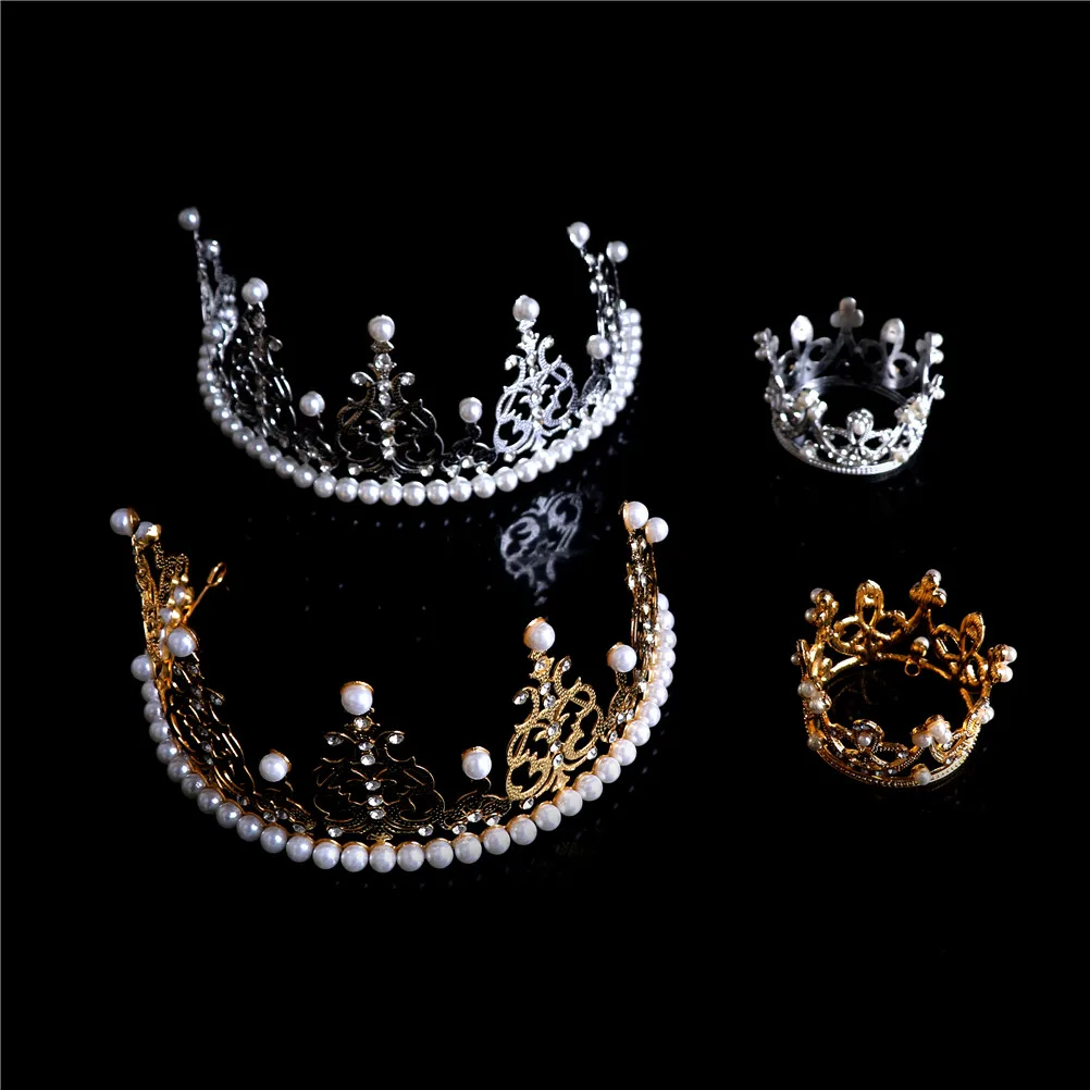 1pc Full Pearl and Crystal Mini Princess Tiara Crown For Mother&ampBaby Prom Hair Ornaments King Jewelry Accessories | Детская одежда и