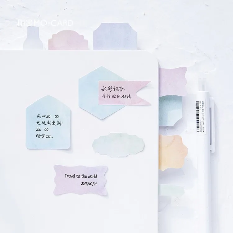 40pcs/set Watercolor Label Notebook Pack Posted It Kawaii Planner Scrapbooking Stationery Escolar School Supplies
40pcs/set Watercolor Label Notebook Pack Posted It Kawaii Planner Scrapbooking Stationery Escolar School Supplies