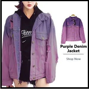 pastel purple denim jacket