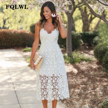 FQLWL Spaghetti Strap Lace Long Dress Women White Hollow Out Sleeveless V-Neck Robe Vintage Dresses Summer Beach Dress Vestidos
FQLWL Spaghetti Strap Lace Long Dress Women White Hollow Out Sleeveless V-Neck Robe Vintage Dresses Summer Beach Dress Vestidos