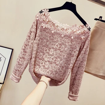 Plus Velvet Thick Women Lace Shirts New Spring Autumn Solid Color Long Sleeve Pullovers Tops Hollow Out Lace Blouses
Plus Velvet Thick Women Lace Shirts New Spring Autumn Solid Color Long Sleeve Pullovers Tops Hollow Out Lace Blouses