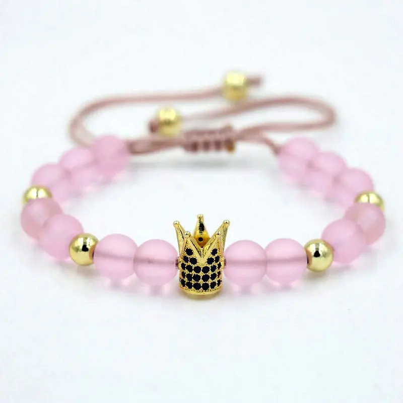 BPPCCR Matte Warm Pink Imperial Crown Women female Braiding Macrame Chakra energy Bracelets Micro Pave CZ Beads Pulseiras
BPPCCR Matte Warm Pink Imperial Crown Women female Braiding Macrame Chakra energy Bracelets Micro Pave CZ Beads Pulseiras