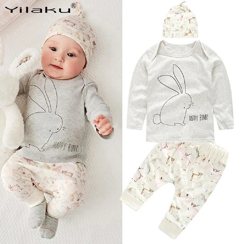 Newborn Baby Girl Clothes Baby Boys Clothing Sets Autumn Bunny New Born Long Sleeve T Shirt+Pants+Hat 3pcs Set FF014
Newborn Baby Girl Clothes Baby Boys Clothing Sets Autumn Bunny New Born Long Sleeve T Shirt+Pants+Hat 3pcs Set FF014