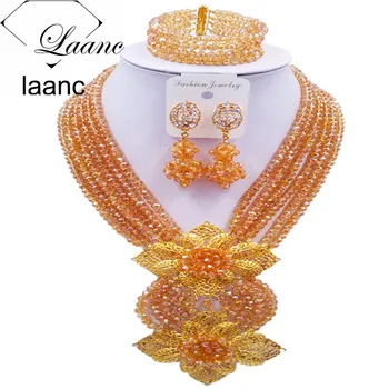 Laanc Fashion Champagne Gold AB Nigerian Jewelry Set African Wedding Beads Crystal Bridal Jewelry Sets for Women 6CHLK010
Laanc Fashion Champagne Gold AB Nigerian Jewelry Set African Wedding Beads Crystal Bridal Jewelry Sets for Women 6CHLK010