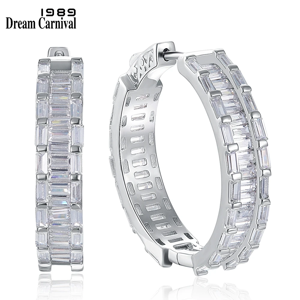 DreamCarnival1989 New 28mm 925 Sterling Silver Hoop Earings for Women Square Cut Sparkling Zircon Wedding Style Jewelry SE20029R
DreamCarnival1989 New 28mm 925 Sterling Silver Hoop Earings for Women Square Cut Sparkling Zircon Wedding Style Jewelry SE20029R