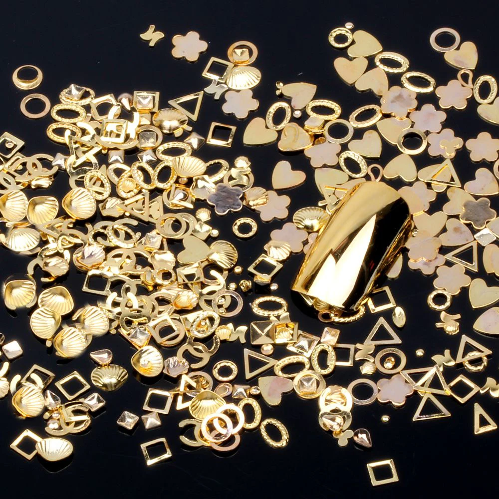 Gold/Silver Randomly Mixed Shape 200pcs Metal Nail Art Decoration Nails Metallic Studs Sticker Alloy Manicure Fashion Tools
Gold/Silver Randomly Mixed Shape 200pcs Metal Nail Art Decoration Nails Metallic Studs Sticker Alloy Manicure Fashion Tools