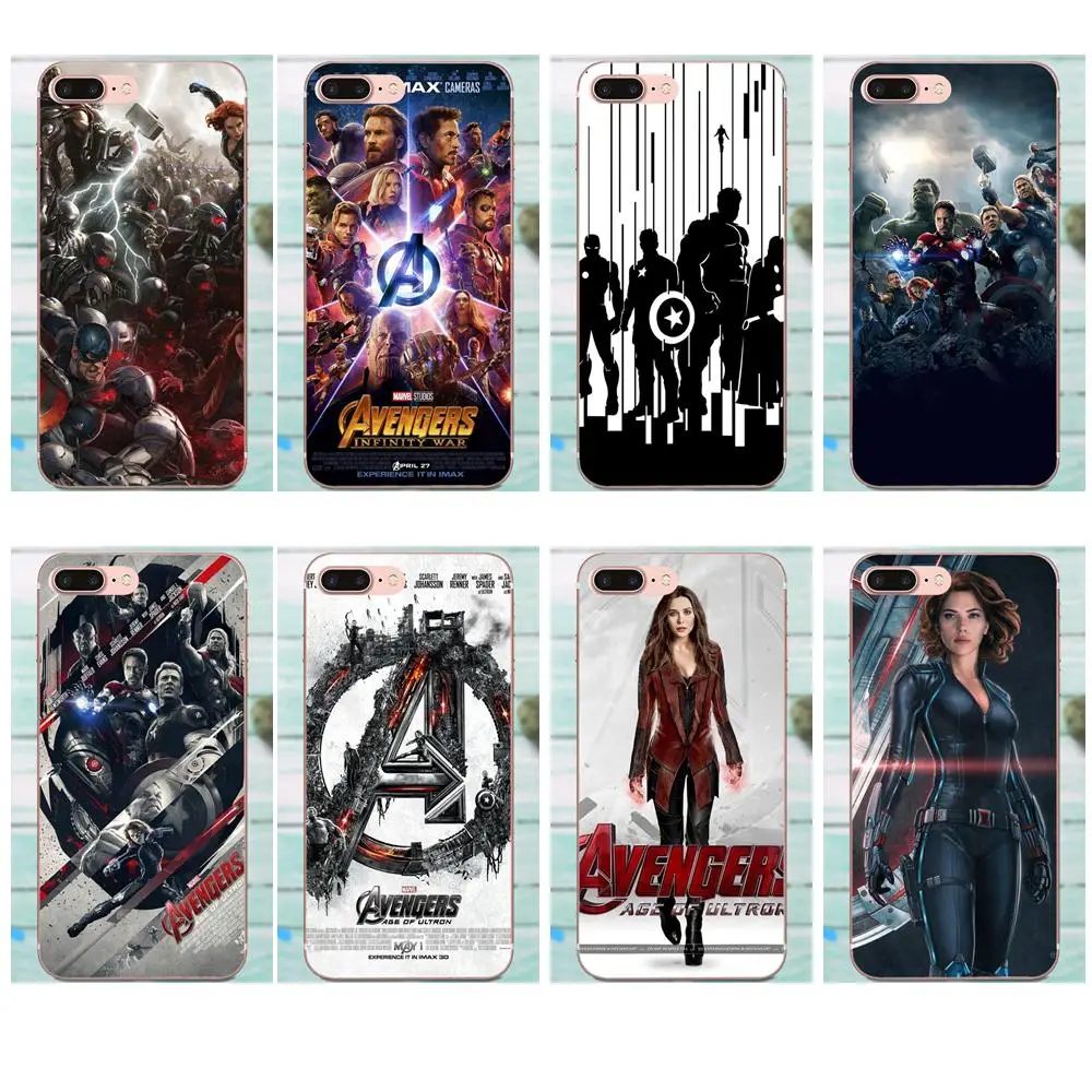 Marvel Avengers Age Of Ultron Black Soft TPU Hot Selling For Apple iPhone X XS Max XR 4 4S 5 5C 5S SE 6 6S 7 8 Plus | Мобильные
