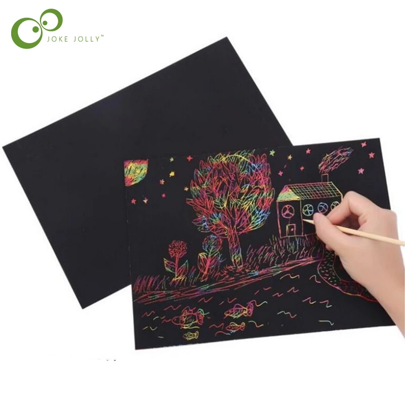 10 Sheets Magic Scratch Art Painting Paper With Drawing Stick Kids Toy Black 26cmX19cm Environmentally-friendly Odorless GYH
10 Sheets Magic Scratch Art Painting Paper With Drawing Stick Kids Toy Black 26cmX19cm Environmentally-friendly Odorless GYH