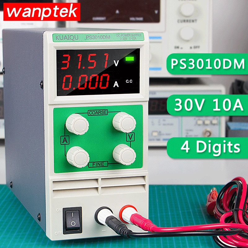 High Quality DC power supply PS3010DM Portable Adjustable Four Digital Display 0-30V 0-10A Switching Power Voltage Regulator 
High Quality DC power supply PS3010DM Portable Adjustable Four Digital Display 0-30V 0-10A Switching Power Voltage Regulator