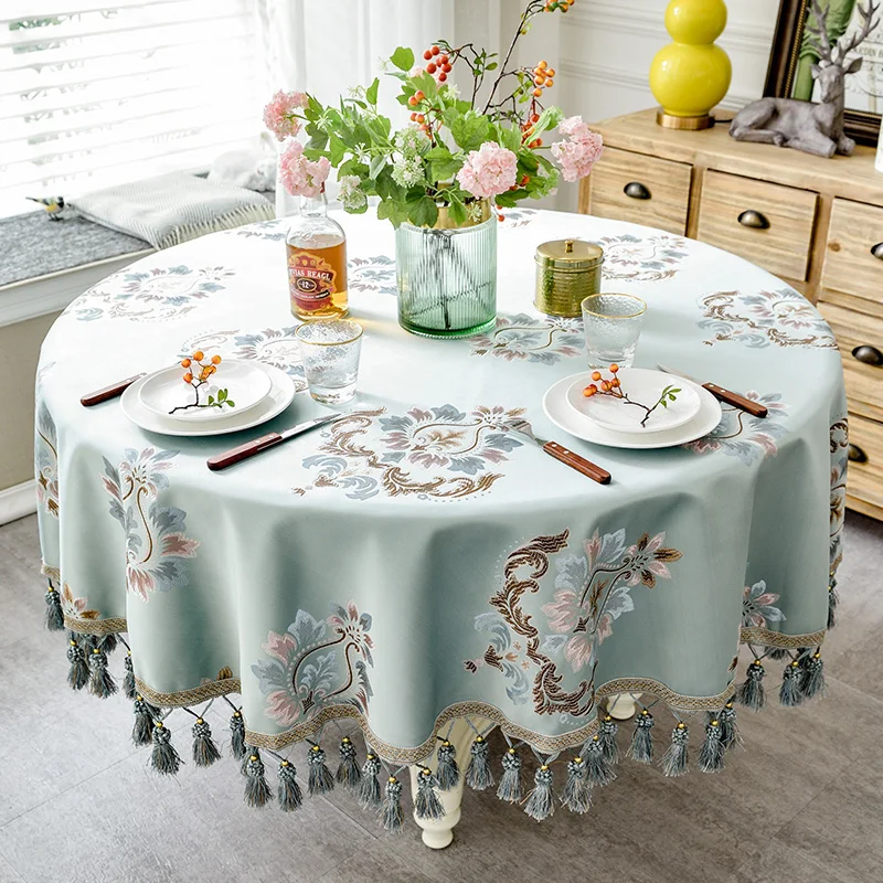 European style Luxury jacquard Tablecloth With Tassel for Wedding Birthday Party Round Table Cover Desk Cloth for home decor
European style Luxury jacquard Tablecloth With Tassel for Wedding Birthday Party Round Table Cover Desk Cloth for home decor