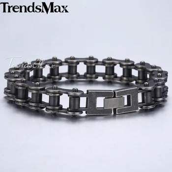 Men's Bracelet Hip Hop Bicycle Link Chain Gunmetal Matte 316L Stainless Steel Bracelet For Male Jewelry Dropshipping 12mm KHB423
Men's Bracelet Hip Hop Bicycle Link Chain Gunmetal Matte 316L Stainless Steel Bracelet For Male Jewelry Dropshipping 12mm KHB423