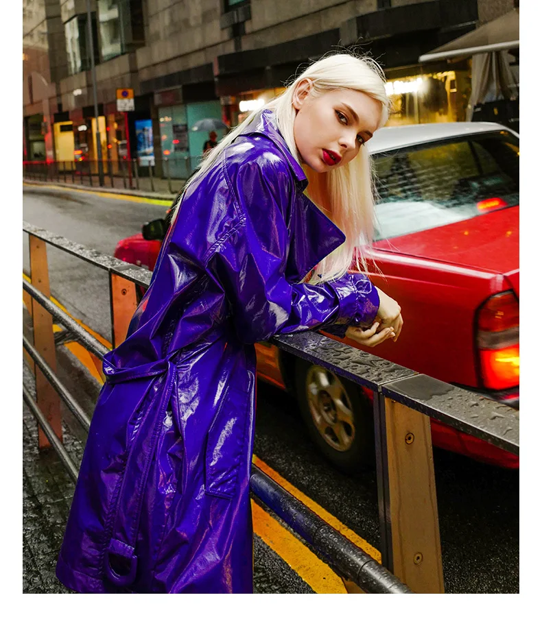 Purple elegant ladies long Leather trench coats 2019 autumn new fashion sashes slim loose trench tops female gx1135
Purple elegant ladies long Leather trench coats 2019 autumn new fashion sashes slim loose trench tops female gx1135