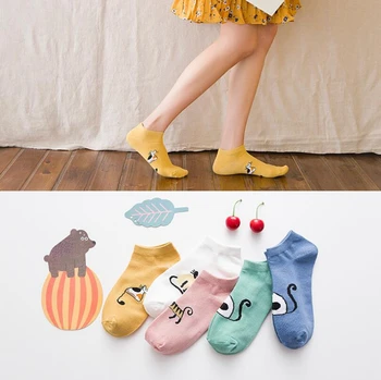 Women Cute Socks Harajuku Cartoon Cat Pattern Casual Cotton Happy Funny Female Girl Ankle Socks Thin Summer Low Cut Style 5Pairs
Women Cute Socks Harajuku Cartoon Cat Pattern Casual Cotton Happy Funny Female Girl Ankle Socks Thin Summer Low Cut Style 5Pairs